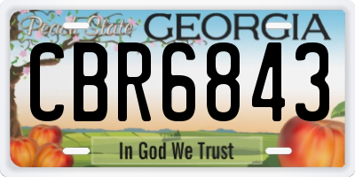GA license plate CBR6843