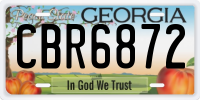 GA license plate CBR6872
