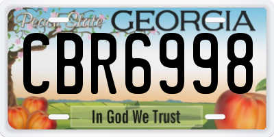 GA license plate CBR6998