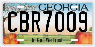 GA license plate CBR7009