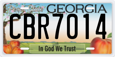 GA license plate CBR7014