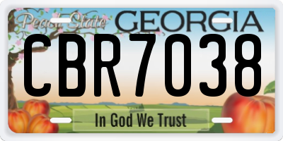 GA license plate CBR7038