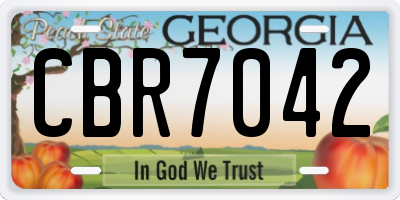 GA license plate CBR7042