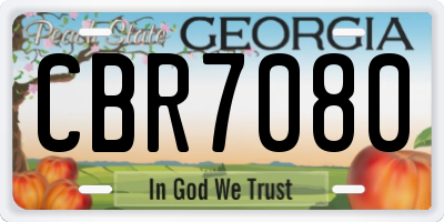 GA license plate CBR7080