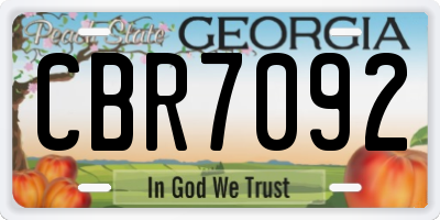GA license plate CBR7092