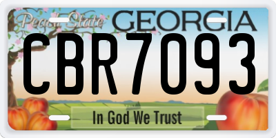 GA license plate CBR7093