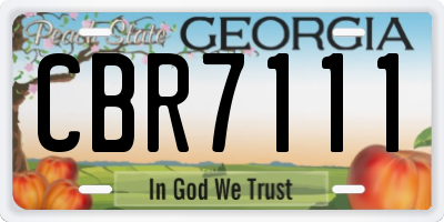 GA license plate CBR7111