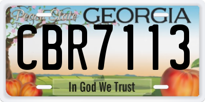 GA license plate CBR7113