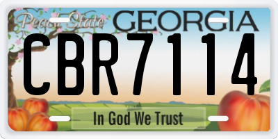 GA license plate CBR7114
