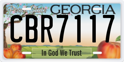 GA license plate CBR7117