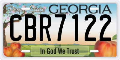 GA license plate CBR7122