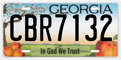 GA license plate CBR7132