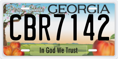 GA license plate CBR7142