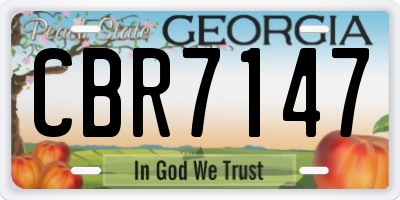 GA license plate CBR7147