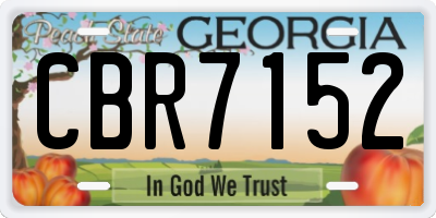 GA license plate CBR7152