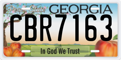 GA license plate CBR7163