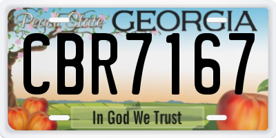 GA license plate CBR7167