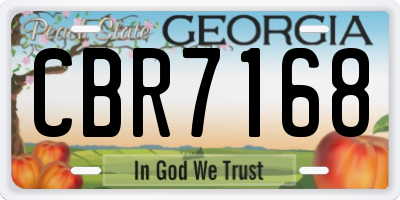 GA license plate CBR7168