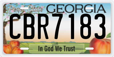 GA license plate CBR7183