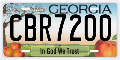 GA license plate CBR7200