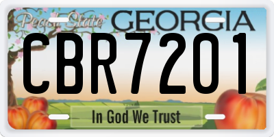 GA license plate CBR7201