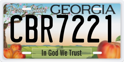 GA license plate CBR7221