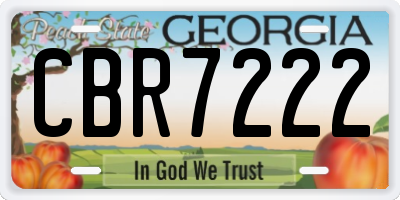 GA license plate CBR7222