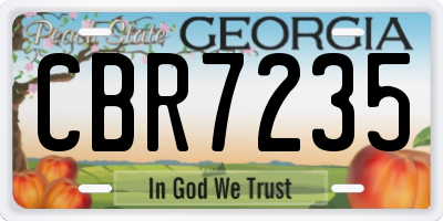 GA license plate CBR7235