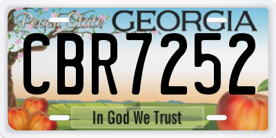GA license plate CBR7252