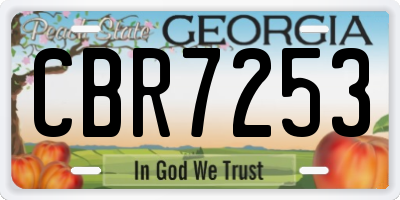 GA license plate CBR7253
