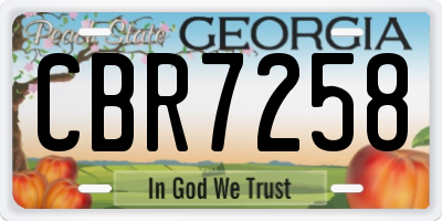 GA license plate CBR7258