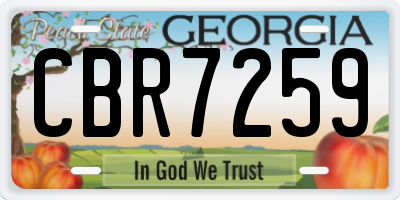 GA license plate CBR7259