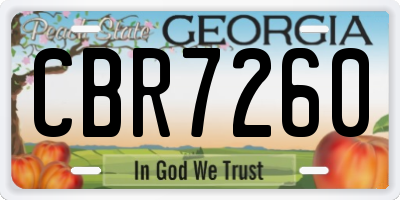 GA license plate CBR7260