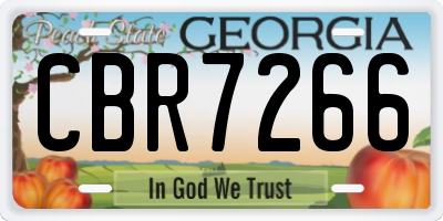GA license plate CBR7266