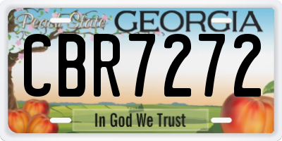 GA license plate CBR7272
