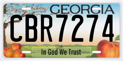 GA license plate CBR7274