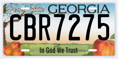 GA license plate CBR7275