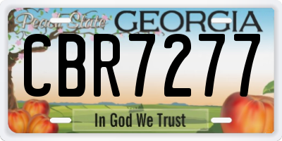 GA license plate CBR7277