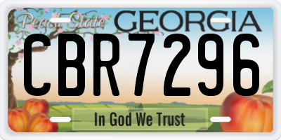 GA license plate CBR7296