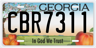GA license plate CBR7311