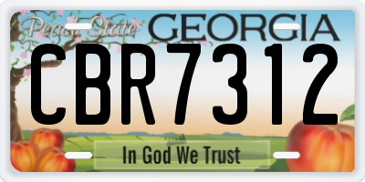 GA license plate CBR7312