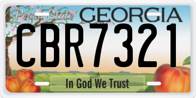 GA license plate CBR7321