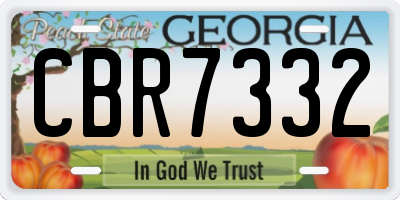 GA license plate CBR7332