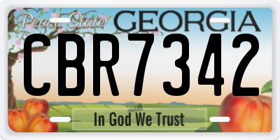 GA license plate CBR7342