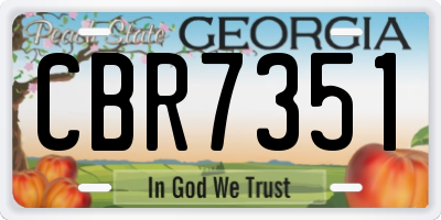GA license plate CBR7351