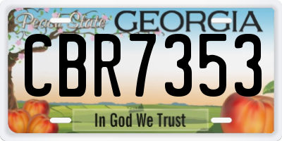GA license plate CBR7353