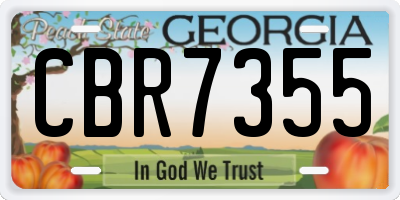 GA license plate CBR7355