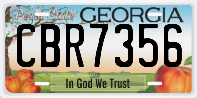 GA license plate CBR7356