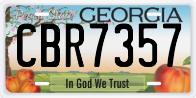 GA license plate CBR7357