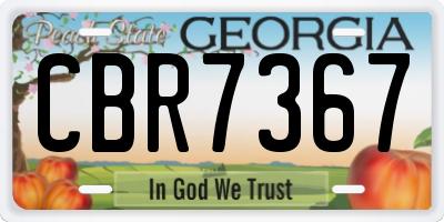 GA license plate CBR7367